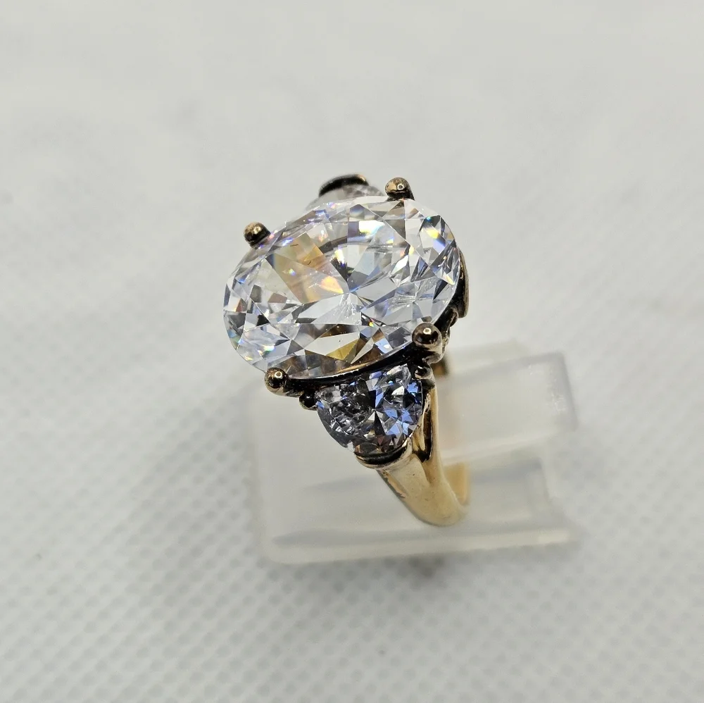 Victoria Wieck Vintage Real Quartz Ring Gold Vermeil Size 8! RARE - Picture 6 of 11